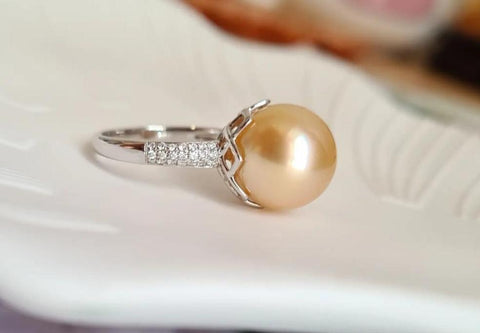South sea gold pearl ring