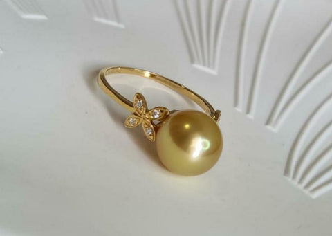 South sea gold pearl ring