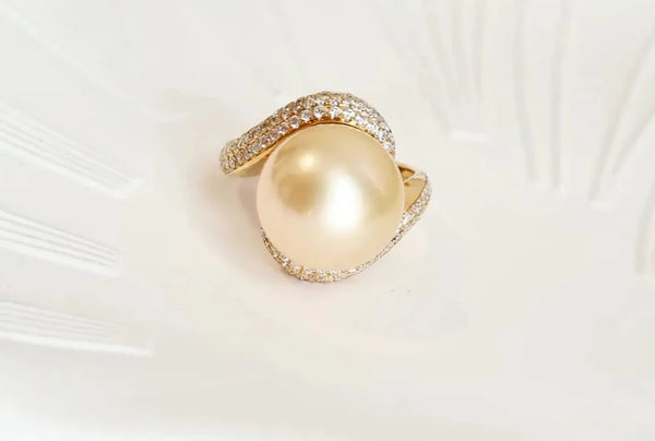 South sea cream pearl ring